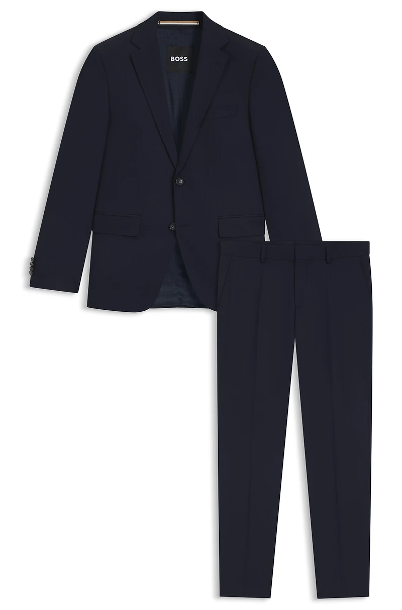 Two-piece regular-fit suit patterned stretch cloth
