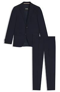 Two-piece regular-fit suit patterned stretch cloth