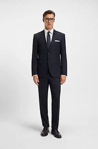 Two-piece regular-fit suit patterned stretch cloth