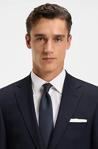 Two-piece regular-fit suit patterned stretch cloth