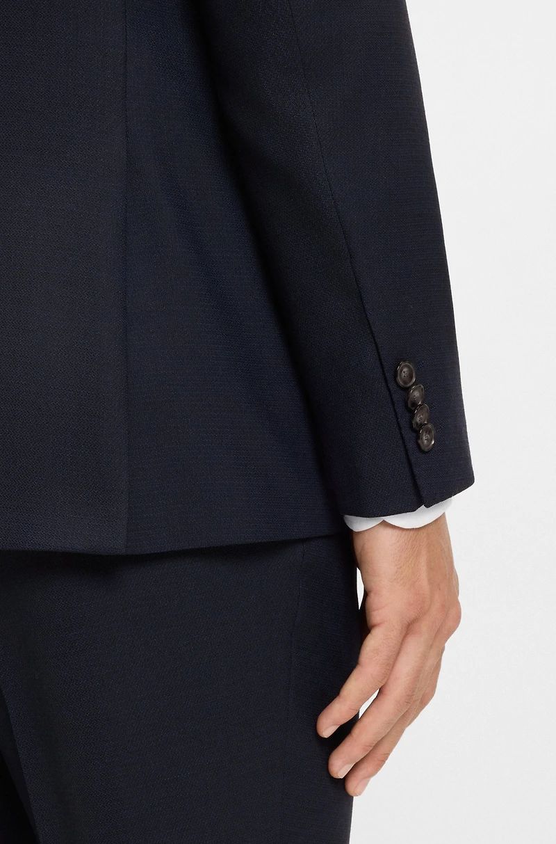 Two-piece regular-fit suit patterned stretch cloth