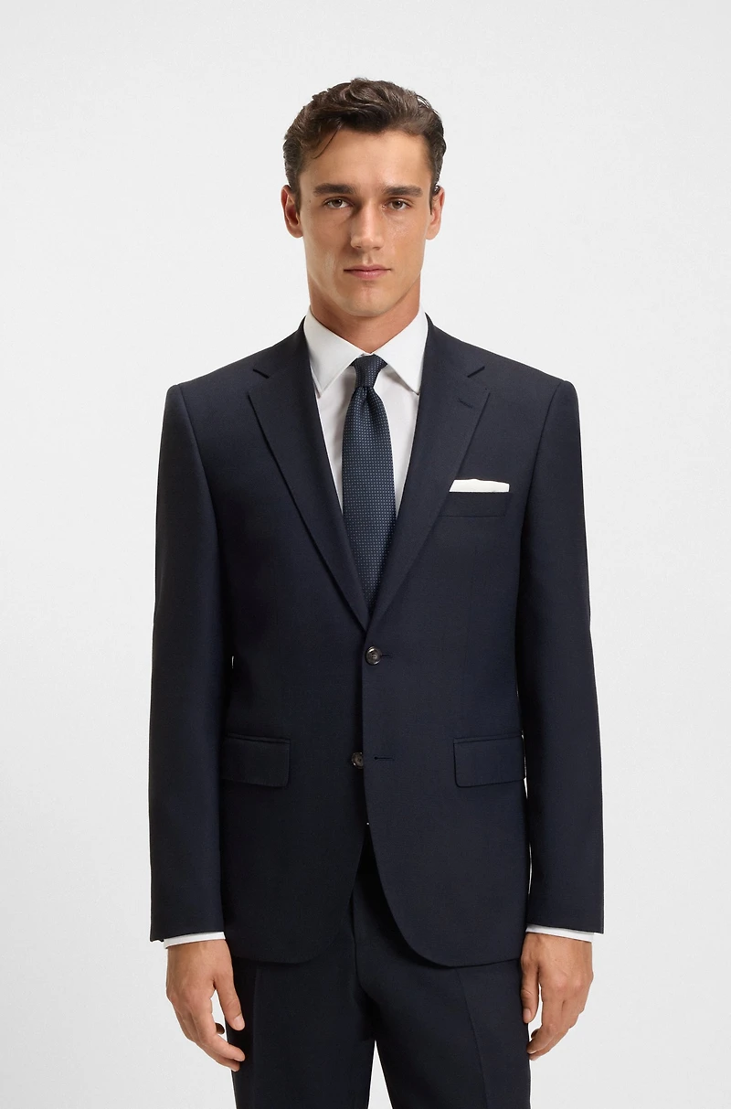 Two-piece regular-fit suit patterned stretch cloth