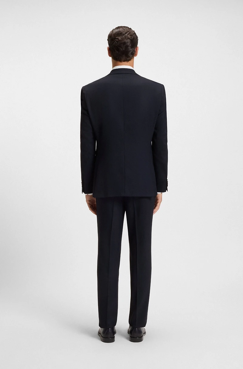 Two-piece regular-fit suit patterned stretch cloth