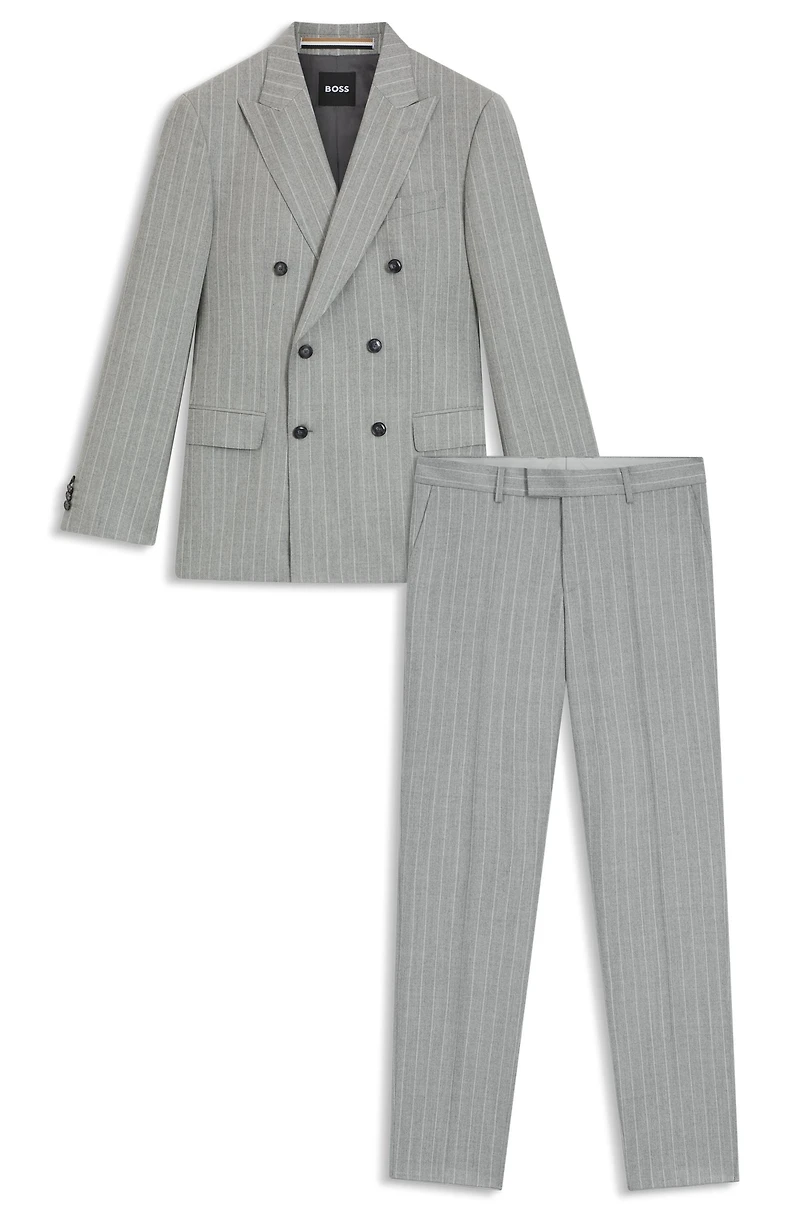 Two-piece slim-fit suit striped virgin wool