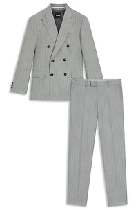 Two-piece slim-fit suit striped virgin wool