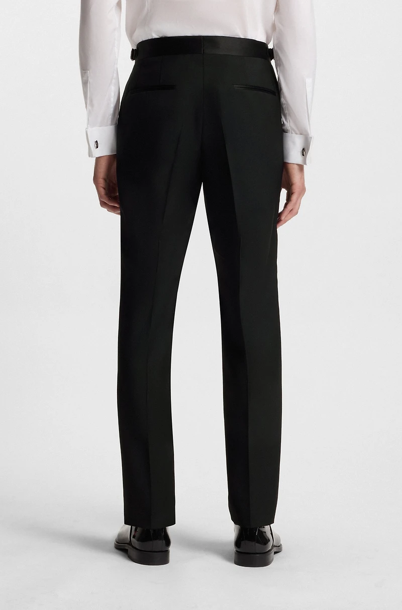 Two-piece tuxedo suit an Italian wool blend