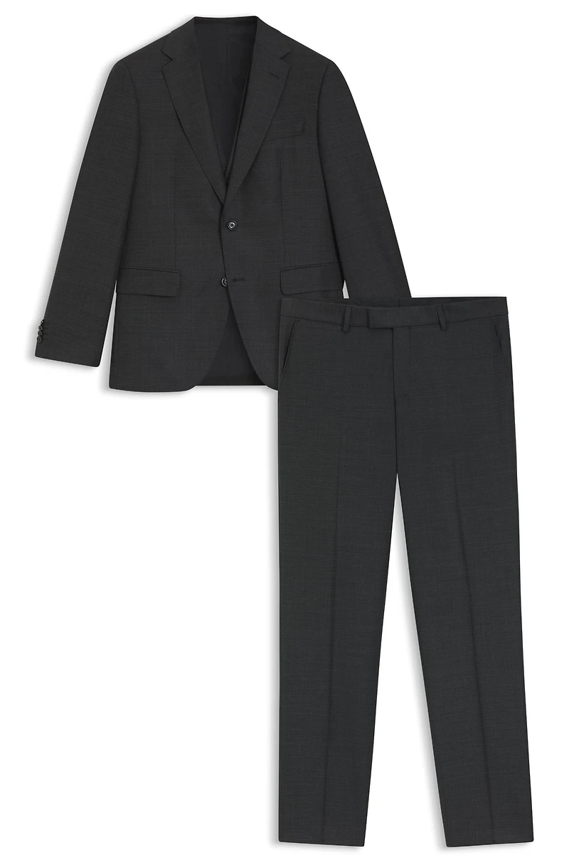 Three-piece regular-fit suit stretch wool