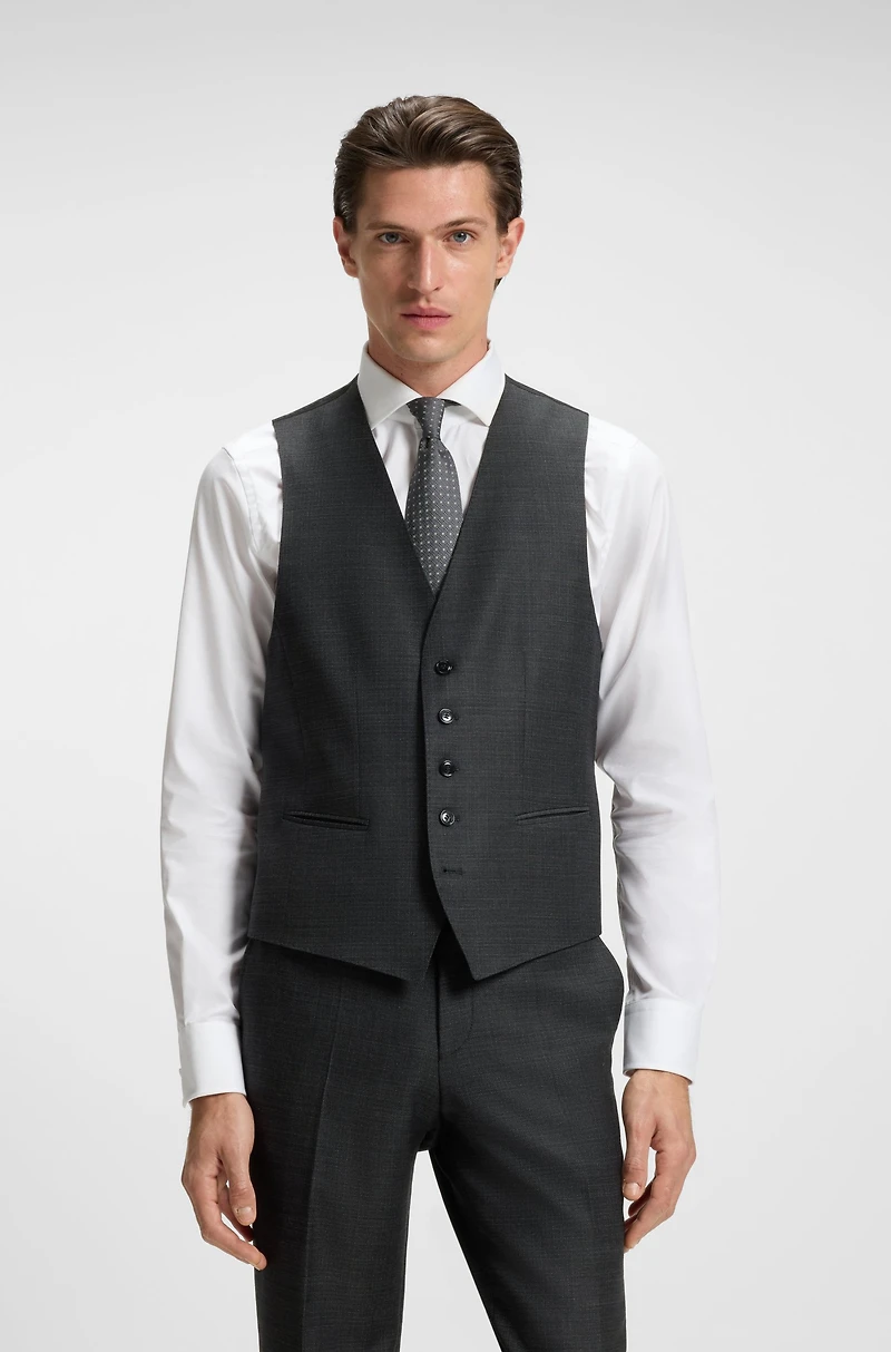 Three-piece regular-fit suit stretch wool