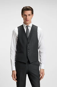 Three-piece regular-fit suit stretch wool