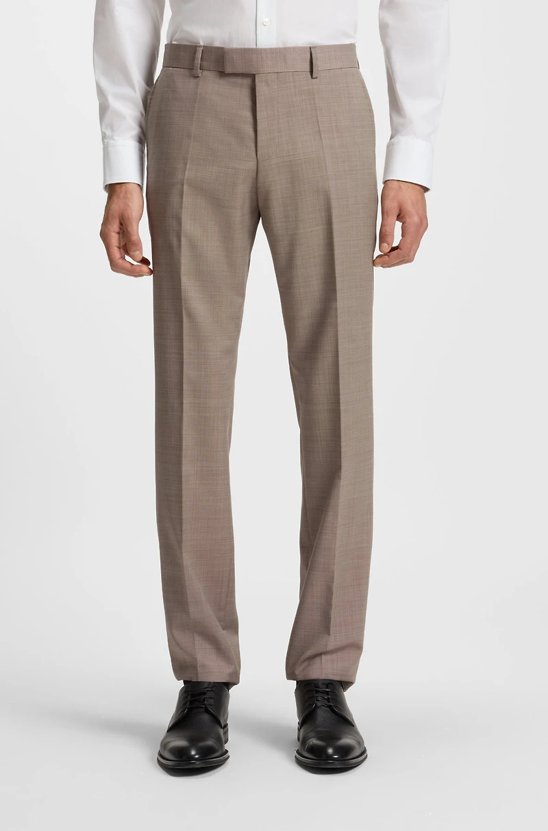 Micro-patterned two-piece slim-fit suit virgin wool