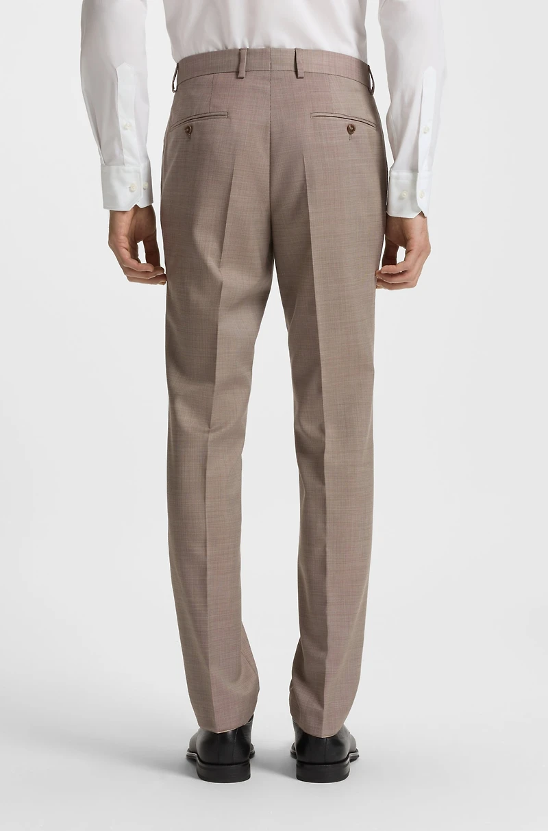 Micro-patterned two-piece slim-fit suit virgin wool
