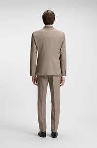 Micro-patterned two-piece slim-fit suit virgin wool