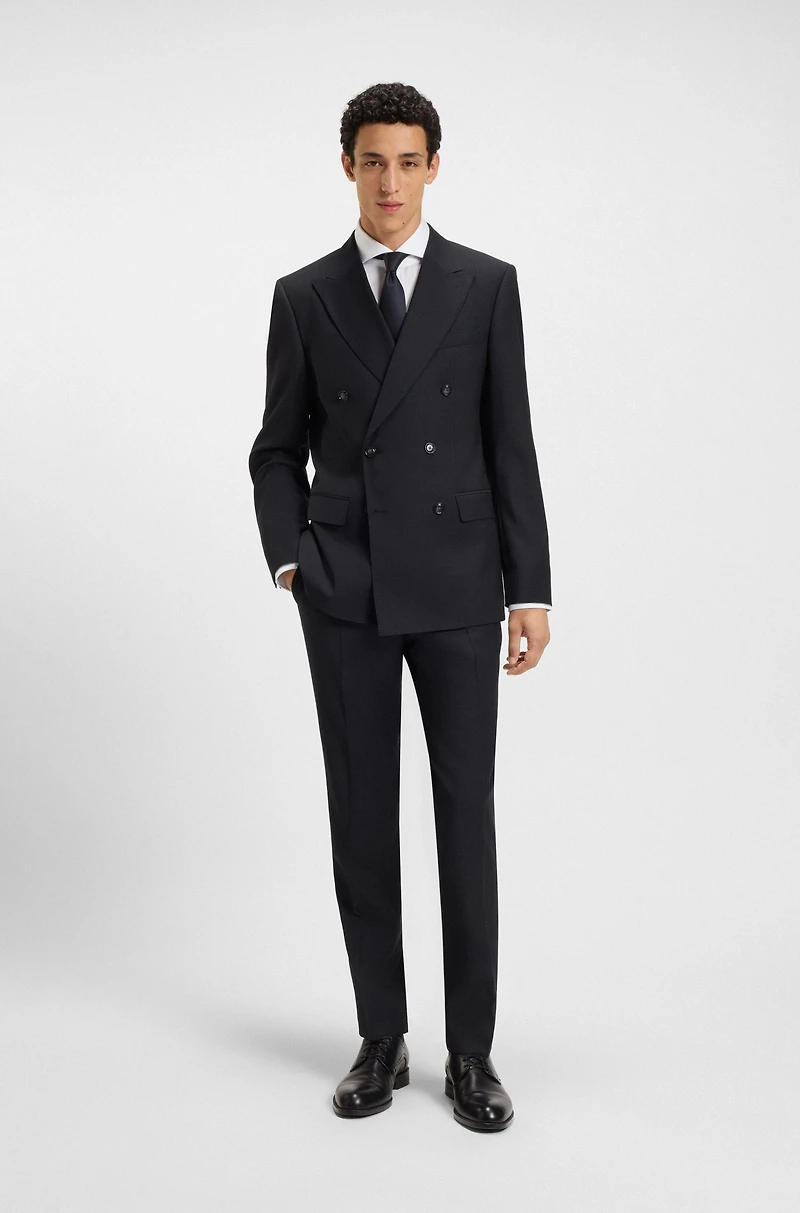 Two-piece slim-fit suit pinstripe virgin wool