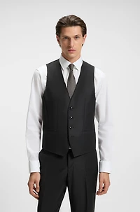 Two-piece slim-fit suit patterned virgin wool