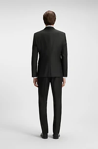 Two-piece slim-fit suit patterned virgin wool