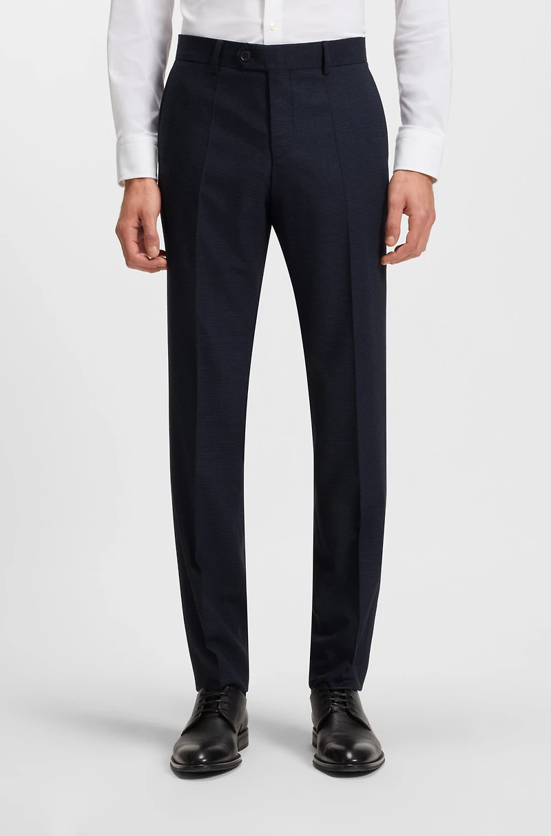Micro-patterned two-piece slim-fit suit a wool blend