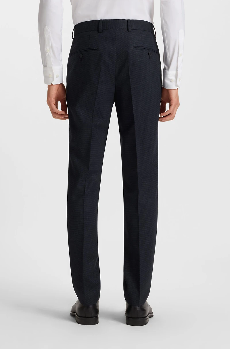 Micro-patterned two-piece slim-fit suit a wool blend