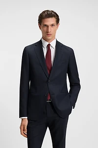 Micro-patterned two-piece slim-fit suit a wool blend