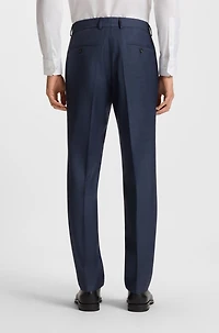 Two-piece slim-fit suit checked virgin wool