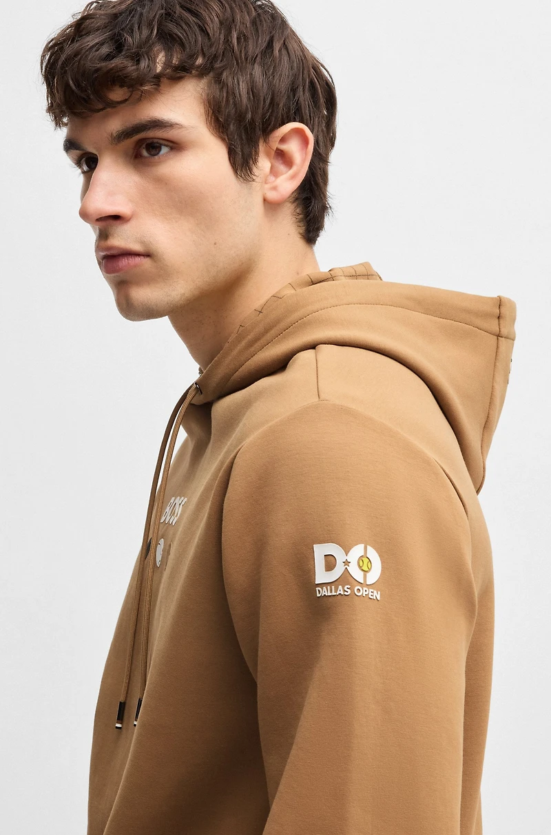 Cotton hoodie with tennis artwork