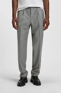 Melange tapered-fit trousers virgin wool