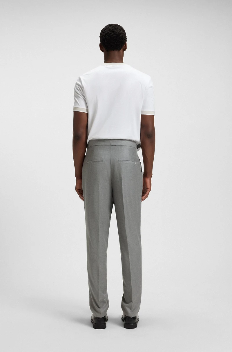 Melange tapered-fit trousers virgin wool