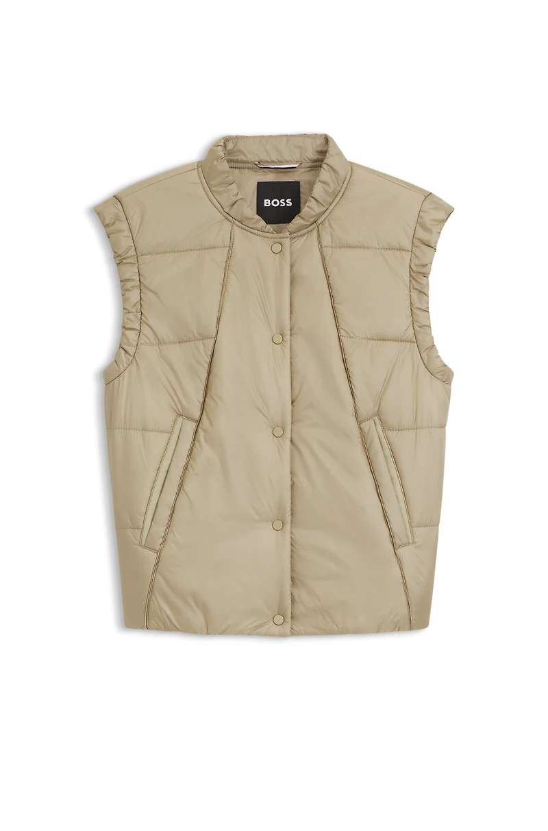 Water-repellent gilet with wadding