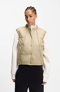 Water-repellent gilet with wadding
