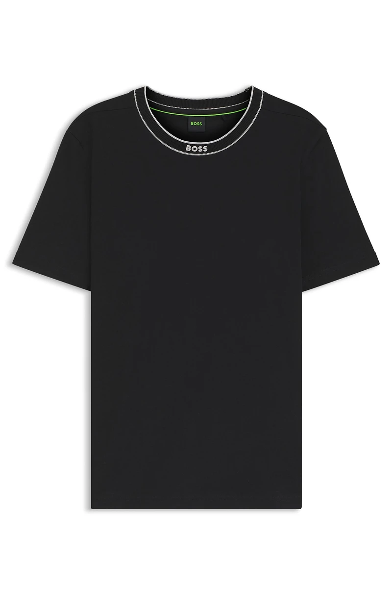 Cotton jersey T-shirt with striped logo graphic