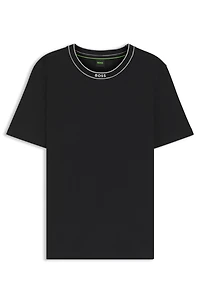 Cotton jersey T-shirt with striped logo graphic