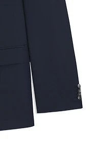 Slim-fit suit micro-patterned wool