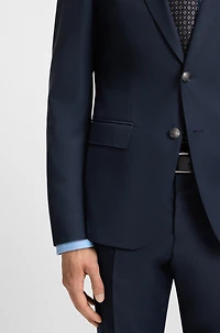 Slim-fit suit micro-patterned wool