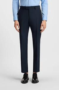 Slim-fit suit micro-patterned wool
