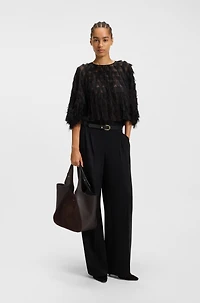 Tote bag in leather and suede