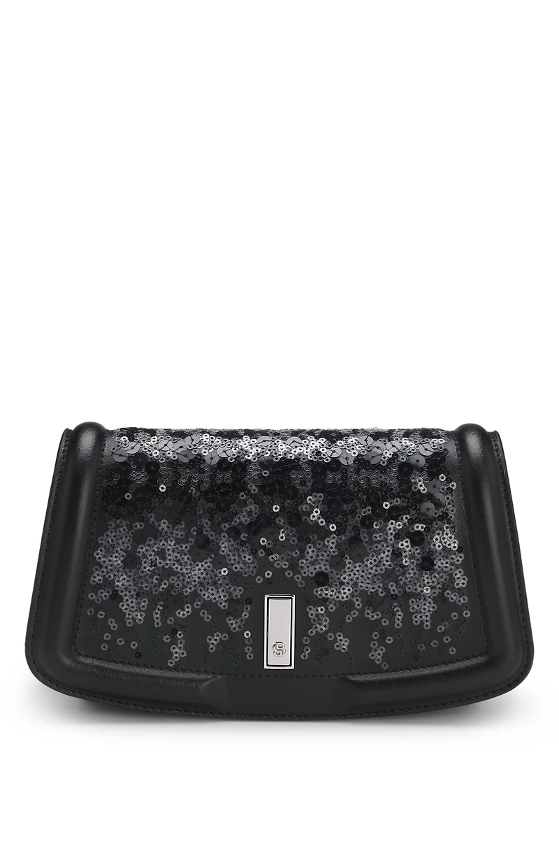 Ariell clutch bag with sequin embellishments