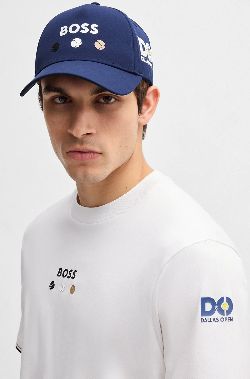Logo-detailed cap in stretch nylon