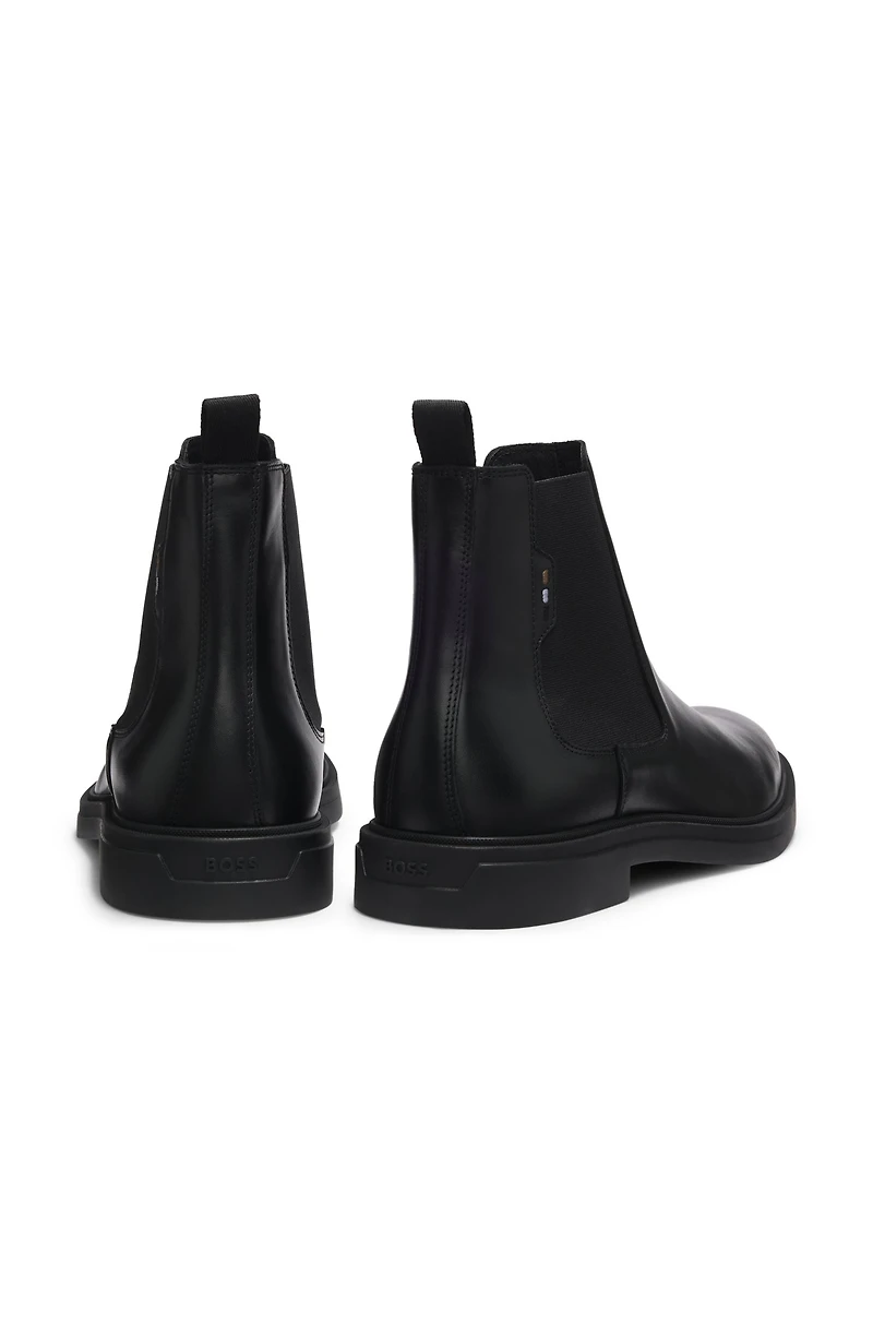 Leather Chelsea boots with signature-stripe detail