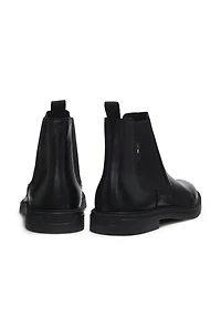 Leather Chelsea boots with signature-stripe detail