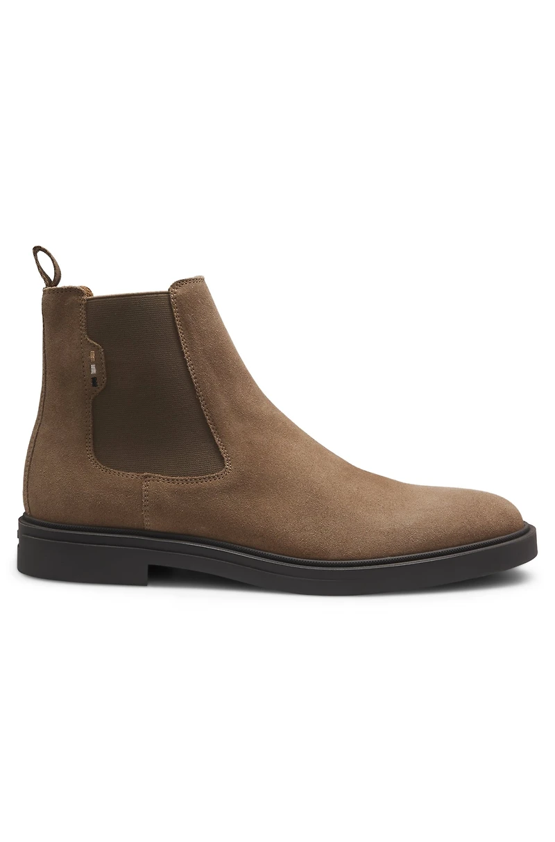 Signature-stripe Chelsea boots suede