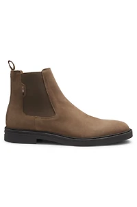 Signature-stripe Chelsea boots suede