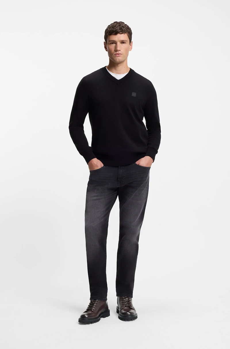 Leather half boots with faux-fur lining