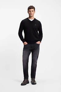 Leather half boots with faux-fur lining