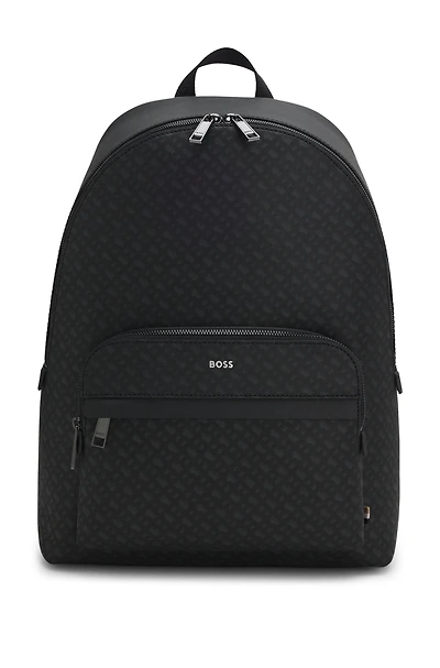 Monogram backpack with foil-embossed logo