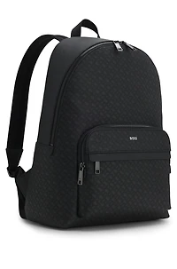 Monogram backpack with foil-embossed logo