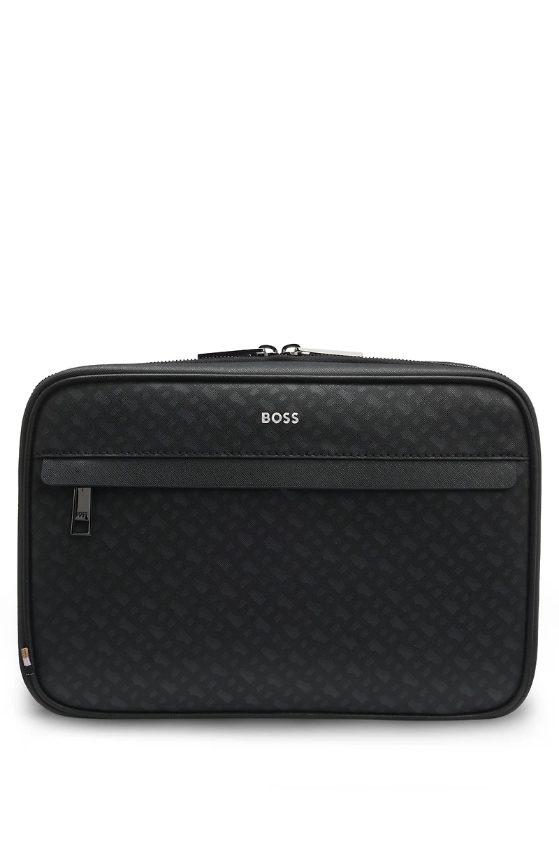 Monogram washbag with foil-embossed logo