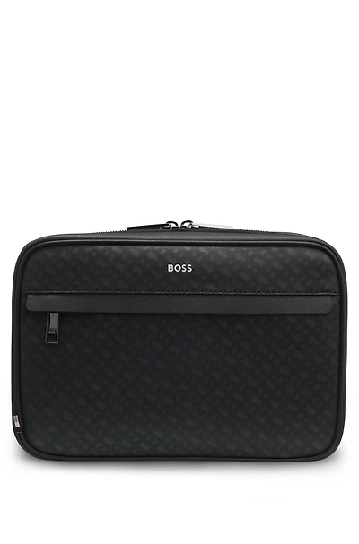 Monogram washbag with foil-embossed logo