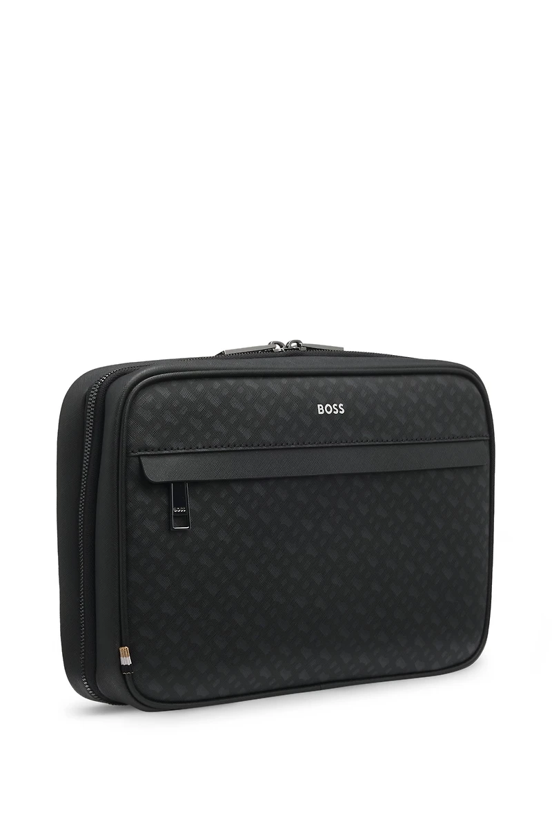 Monogram washbag with foil-embossed logo