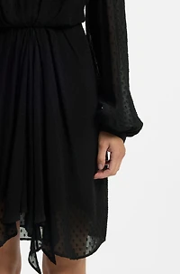 Drape-detail dress with polka dots