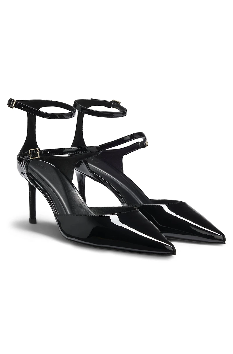 Strap-detail pumps patent leather