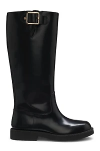 Knee boots brush-off leather